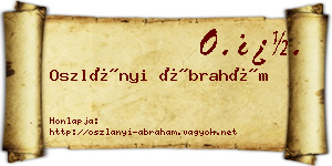 Oszlányi Ábrahám névjegykártya